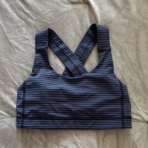 lululemon athletica Navy Striped Sports Bra
